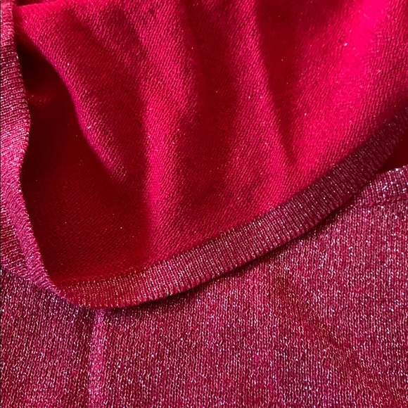 Susan Graver Fuchsia Berry Pink Metallic Knit Top - Picture 5 of 8